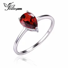 JewelryPalace Pera 1.4ct Natural Rojo Granate Piedra Solitario Anillo de Plata de Ley 925 2016 Nueva Joyería de Moda Para Las Mujeres