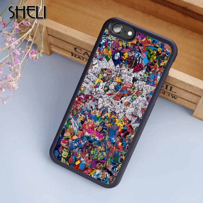 SHELI superheron удивительная наклейка Марвел бомбы чехол для телефона iPhone 5 6 6s 7 8 plus 11 pro X