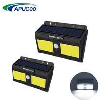 COB светодиодный открытый солнечный светильник PIR датчик движения светодиодный садовый светильник на солнечной батарее открытый светильник ing водонепроницаемый настенный двор тропинка Лампа безопасности