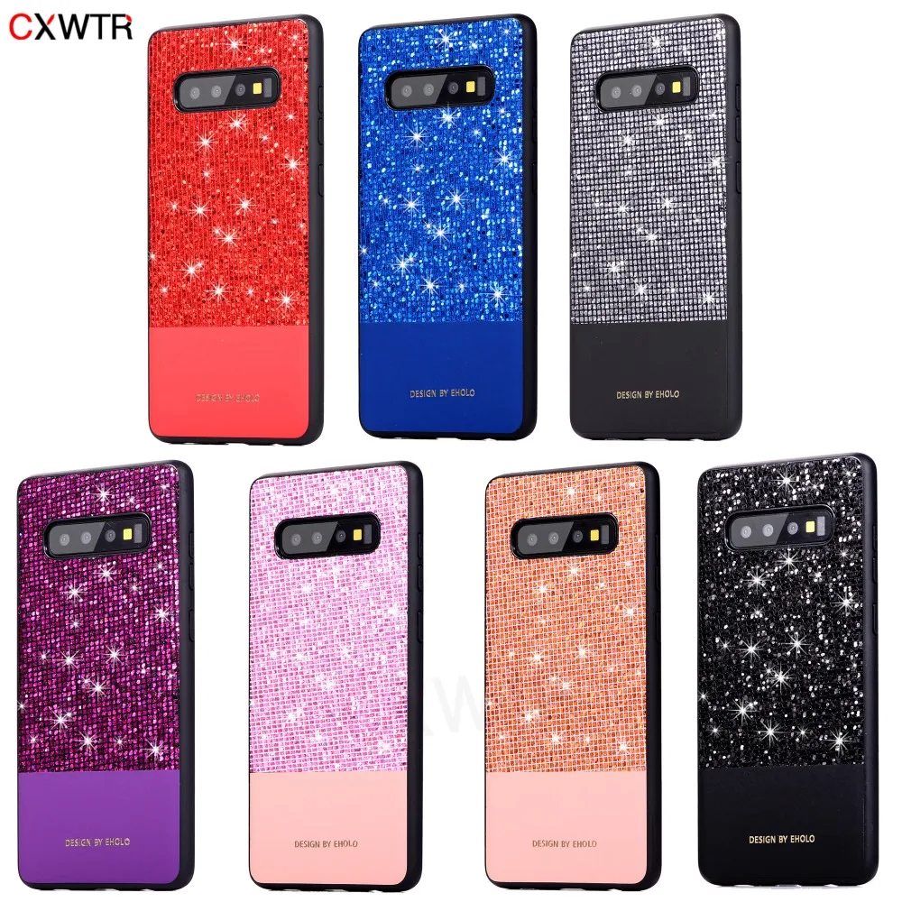

Luxury Glitter Bling Silicon Phone Case For Samsung Galaxy S10 E S10 Plus Back Cover Case on the For Samsung S8 S9 Plus Case