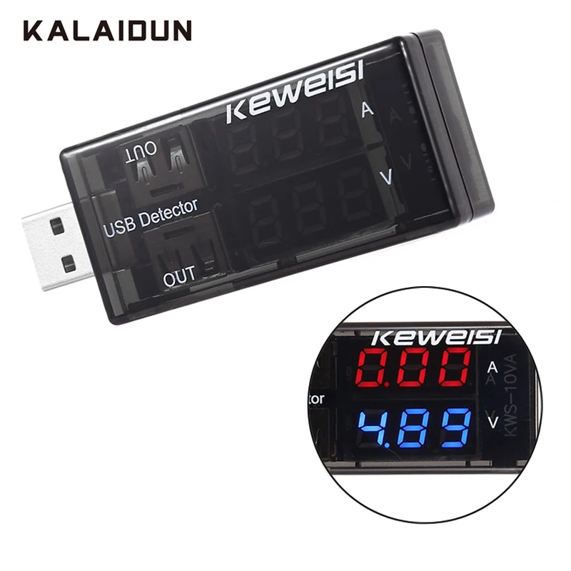 

KALAIDUN USB Battery Voltage Current Tester Digital 3 in 1 Mobile Power Capacity Ammeter Detector DC Voltmeter Amp Volt
