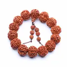 BRO853 népal cinq têtes gros Rudraksha Bodhi graines Bracelets tibétain bouddhiste prière perles Mala grandes perles pour homme(China)