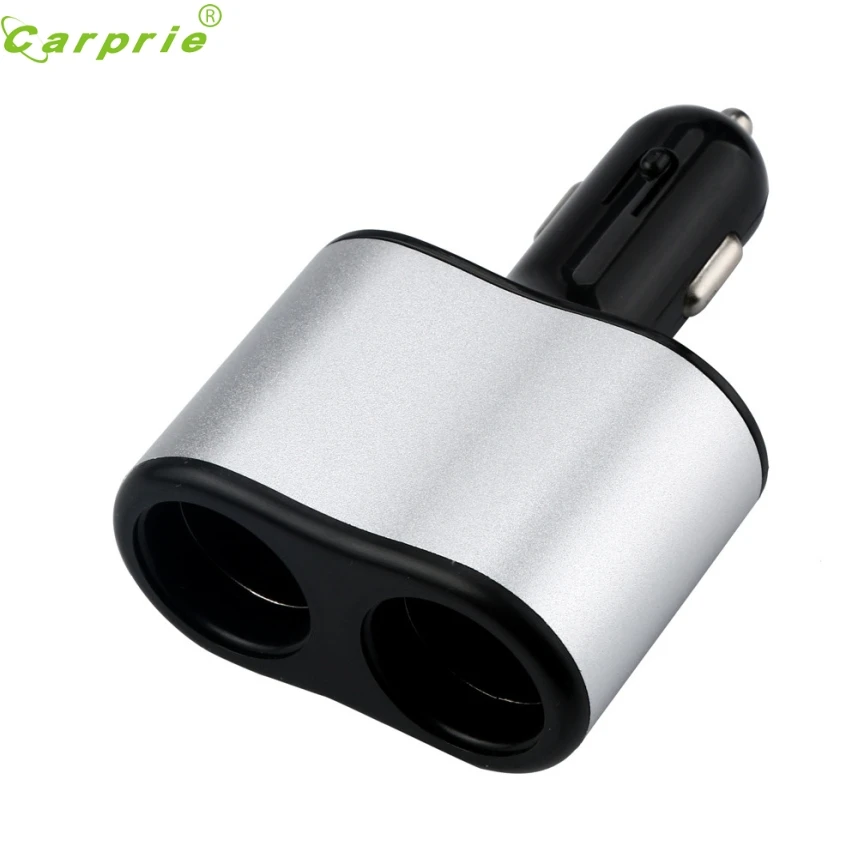 New Silver Dual 2 Socket Splitter 12 24V Car Cigarette Lighter Charger
