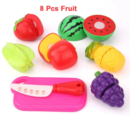 DIY Pretend Play Kitchen Set Toy Simulation Vegetable Fruit Food Model Educational Cognition Toys Gifts For Children Kids Girl - Цвет: B