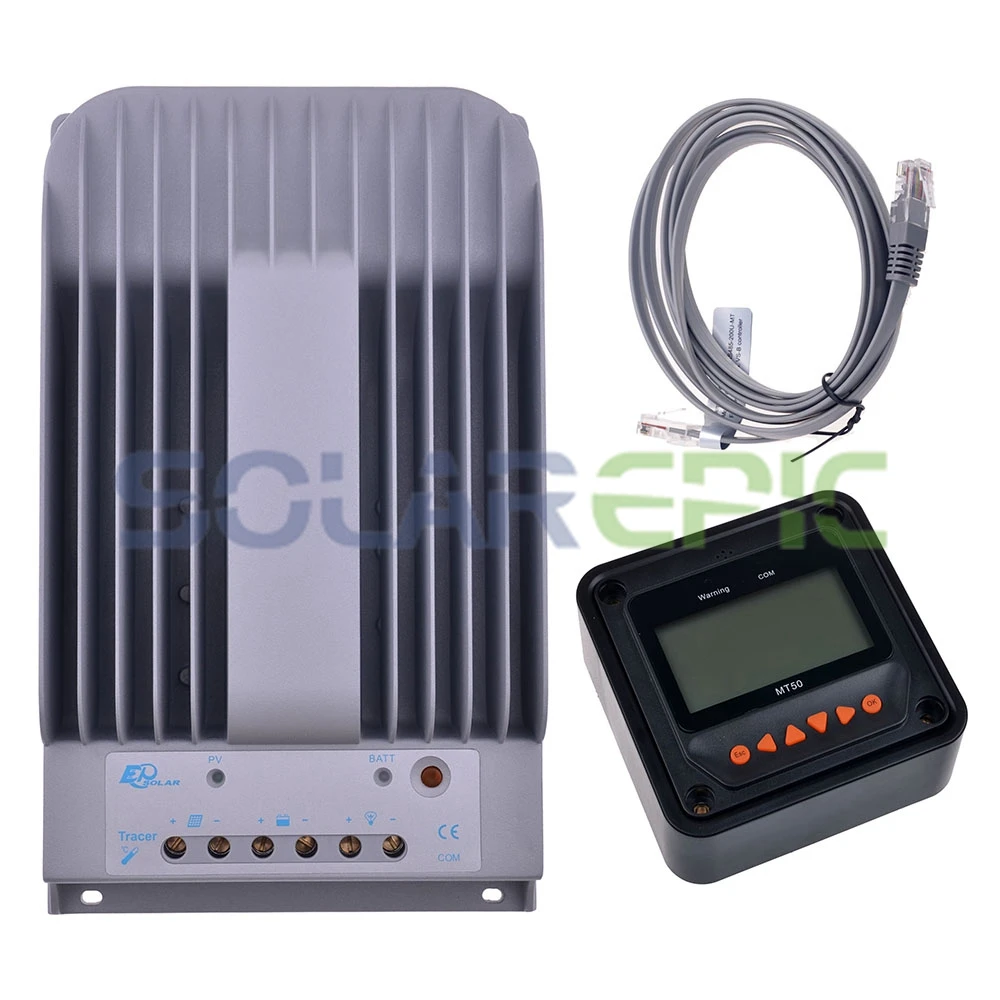 

MPPT 40A Solar Charge Controller+Remote Meter MT50 EPEVER Max PV 150V Input Battery Solar Panel Regulator 12V/24V DC Auto Charge