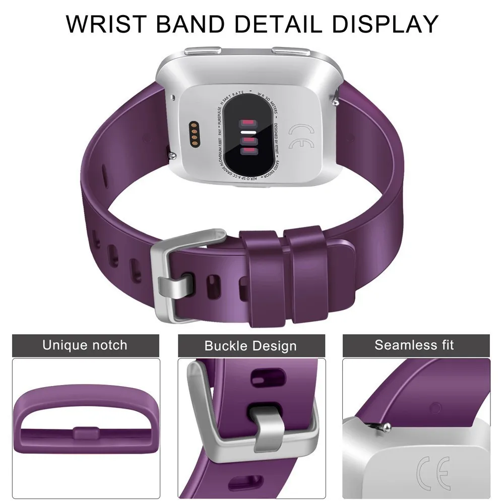 Сменный ремешок Duszake для Fitbit Versa Женский мягкий силиконовый водонепроницаемый на