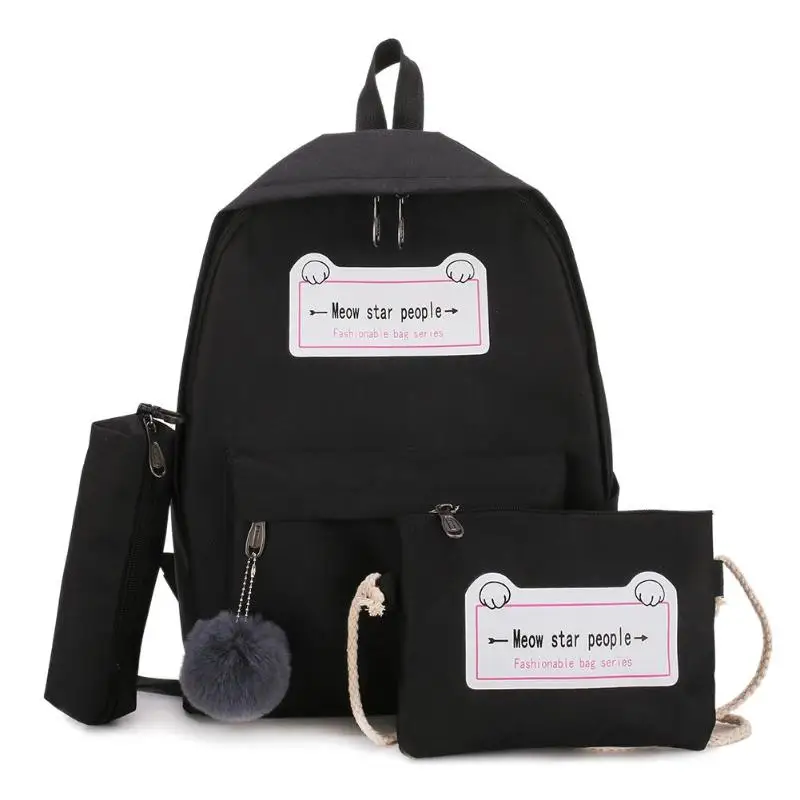 4 шт./компл. лента цепь с буквенным Mochila рюкзак туристические рюкзаки для отдыха школьные рюкзаки для девочек-подростков, школьный рюкзак - Цвет: pink