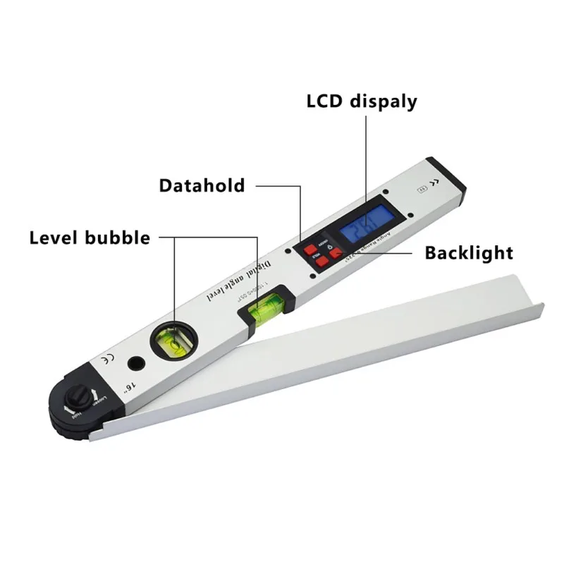0225° LCD Digital Angle Finder Spirit Level Gauge Protractor 400mm