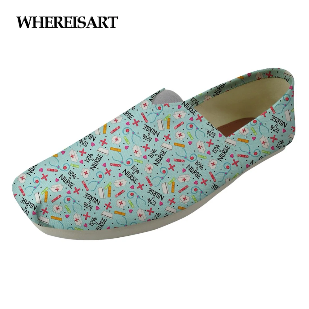 

WHEREISART 2019 High Quality Women's Flats Shoes HOT NURSE 3D Casual Brand Light Weight Lazy Shoes Woman Women Summer Sneakers