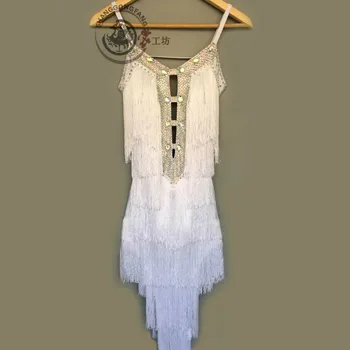 

New style latin dance costume sexy stones tassel latin dance dress for women latin dance compeition dresses A90 S-4XL