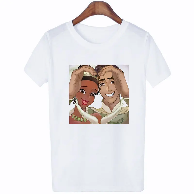 Женская одежда Новая летняя тонкая футболка женская мода принцесса уличная одежда для отдыха с круглым вырезом забавная Женская футболка Топы - Цвет: 1853