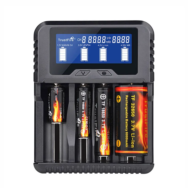 Интеллектуальное устройство для быстрой зарядки QC 3 0 Trustfire зарядное STN с ЖК