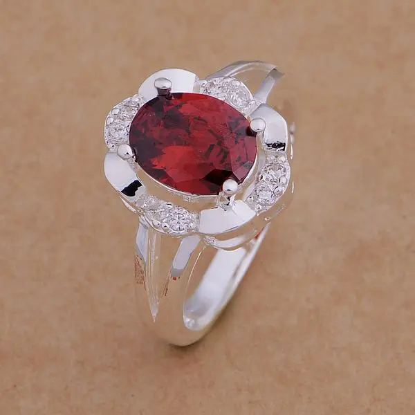 Red Zircon 925 silver Fashion jewelry rings Export goods WR-687 engagement ring | Украшения и аксессуары