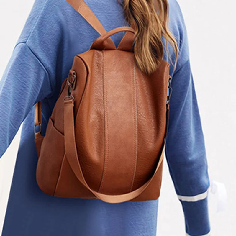 

Women Lightweight Casual Travel Backpack Ladies Waterproof Anti-theft School Bag Purse PU Leather Backpack