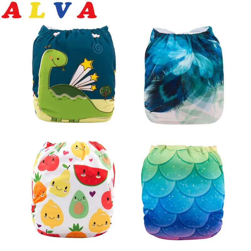 

U Pick ALVA Baby 2019 Baby Cloth Diaper Reusable Cloth Nappy Snap Adjustable Pocket Diaper