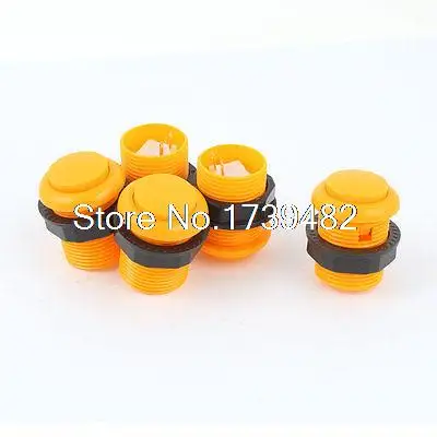 

5pcs Orange Round Cap SPST Pushbutton Switch for Arcade Game Machine
