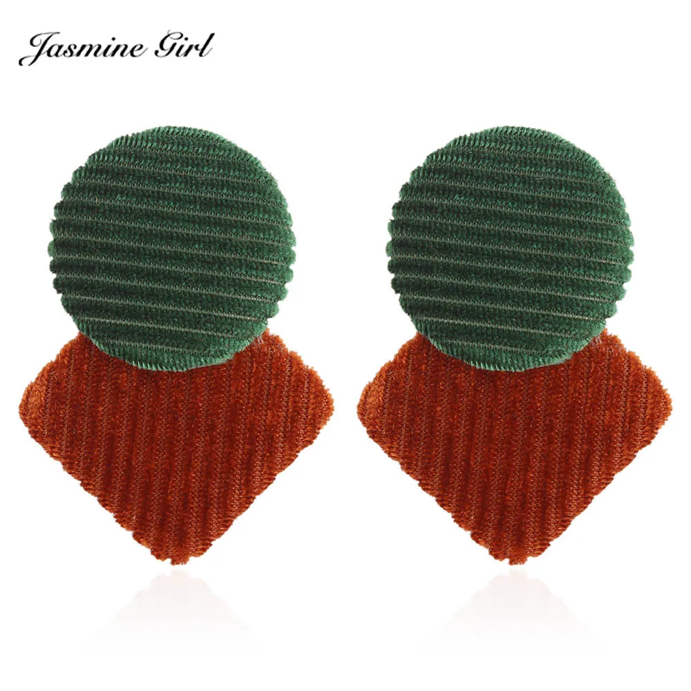 Fashion lady wild geometric earrings Color matching velvet for women gift | Украшения и аксессуары
