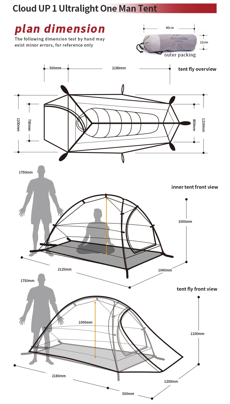 Barraca da Família Tendas de Campismo Pólo de Alumínio da Barraca Barraca de Acampamento ao ar Naturehike Viagem Caminhadas Tenda 1 3 Pessoa à Prova d' Água Dupla Camada de Acampamento ao ar Livre 6 Esporte e Lazer