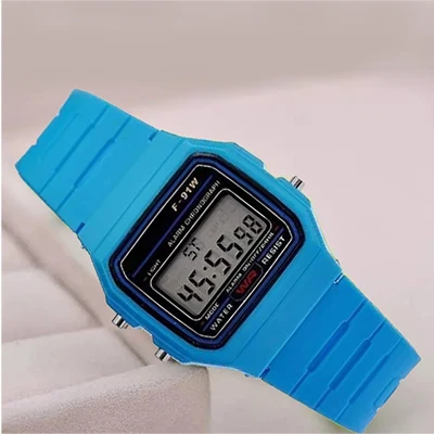 Для присмотра за детьми, детский спортивный светодиодный цифровые часы для мальчиков девочек silionce электронные часы милые детские часы Relogio Infantil Saatler - Цвет: Light Blue