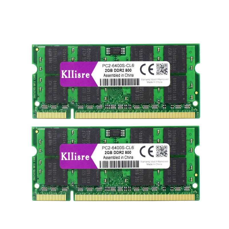 

Kllisre 4GB (2x 2GB ) DDR2 800MHz 667MHz Laptop Memory 200-pin SODIMM Notebook RAM