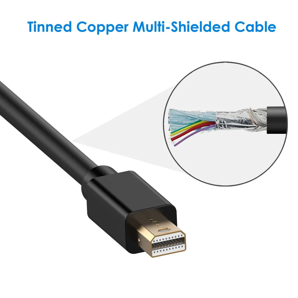 Кабель usb Mini Display Port (Mini DP) к DVI совместимый с портом Thunderbolt Черный проводной