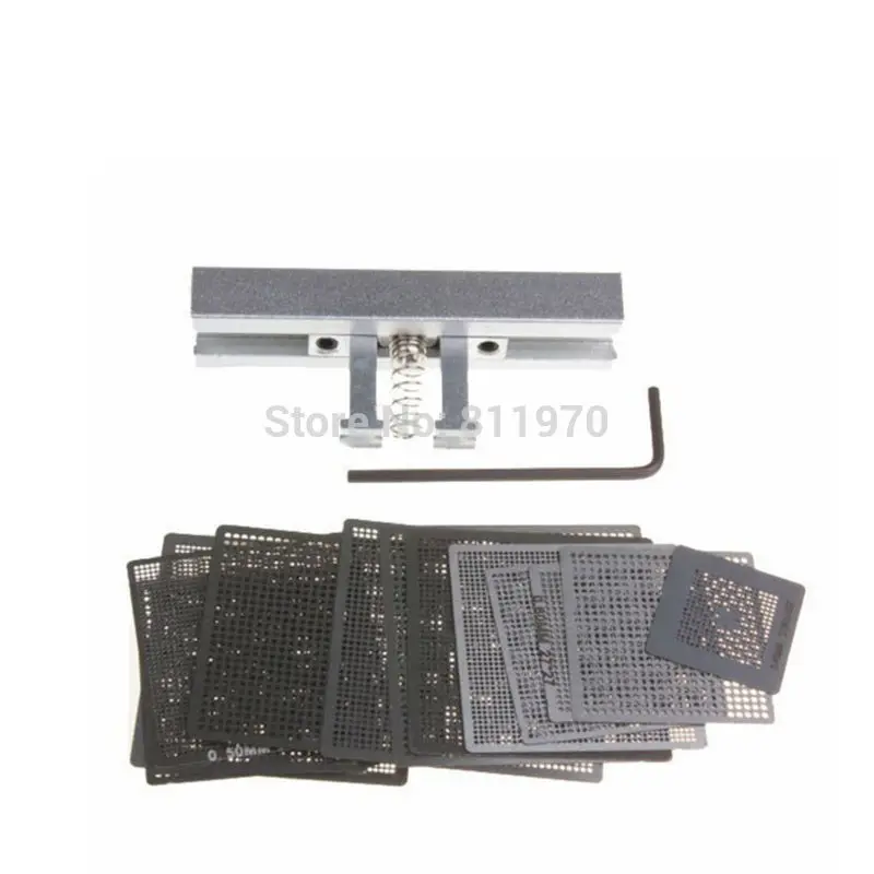 

27pcs BGA Directly Heat Reballing Universal Stencils with Template Jig For SMT SMD Chip Rework Rpair