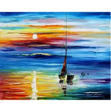 100% Hand Painted Wall Art Canvas Beautiful Sunrise On Sea Wall Decor Modern Abstract Oil Painting No Framed Home deco art deco modern abstract wall art painting on canvas no framed with the roll film d10 19