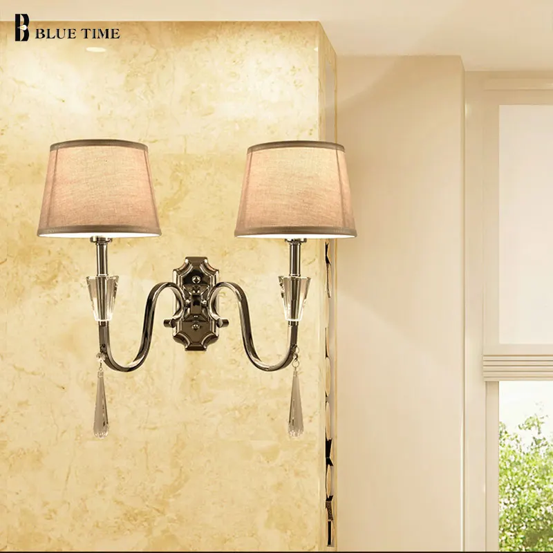 

Factory direct sell Crystal Wall Light Candle Led E14 Bulbs Decoration Wall Lamp For Living room Bedside room Lamp without Bulbs