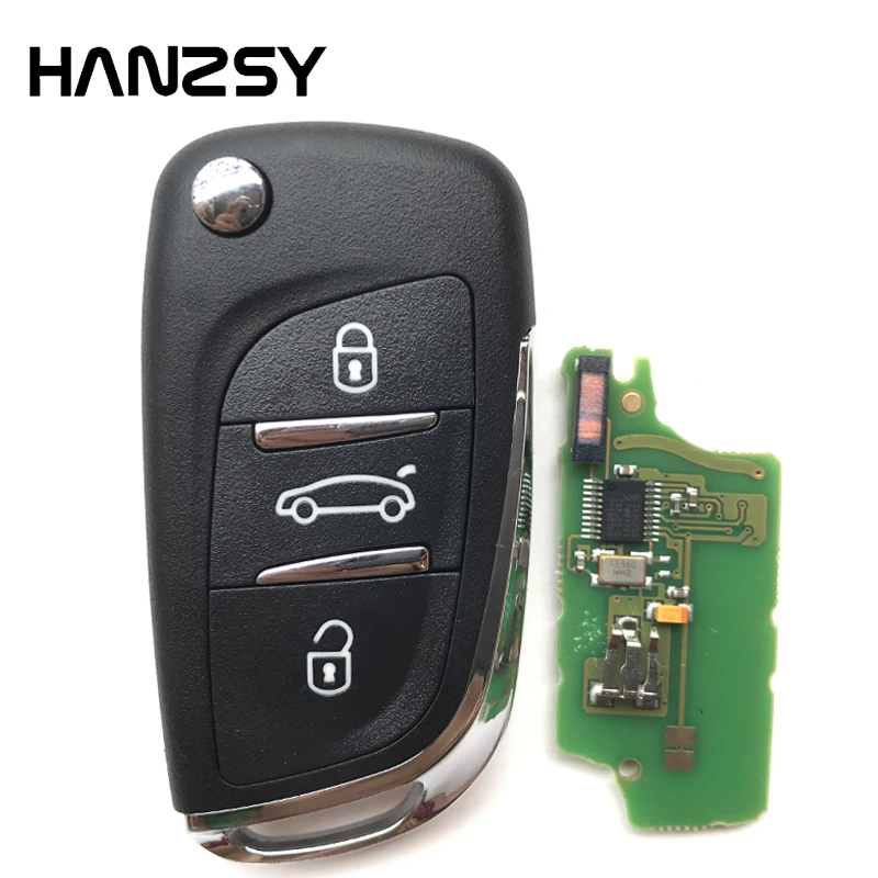 

3 Buttons Remote key For Peugeot 307 308 207 407 807 CE0536 with transponder Chip ID 46 Car key Circuit board 433MHz VA2 blade