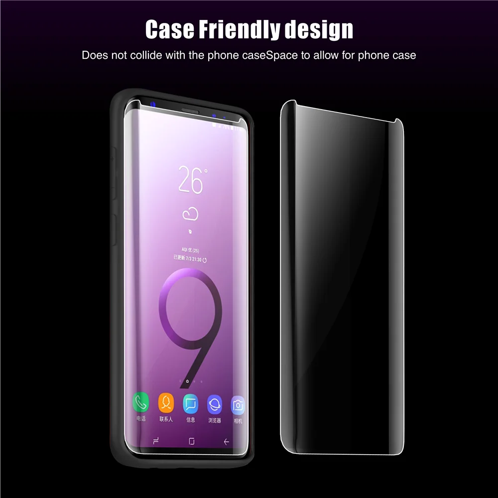 Votoon 6D УФ стекло для samsung Galaxy S8 Plus S9+ Note 8 9 полный клей изогнутый закаленное защитное стекло чехол