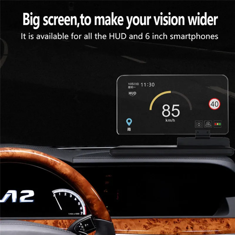  Schwarz HUD Head Up Display Halter Auto GPS Navigator Auto Montieren Stand Telefon Halter Non-slip 