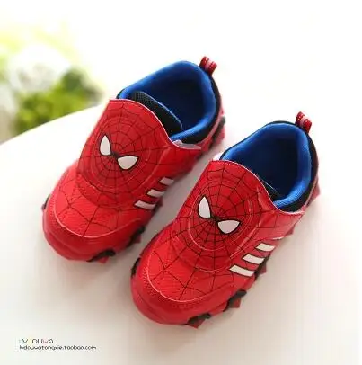 Детская спортивная обувь; коллекция года; сезон весна; Новинка; светильник «Человек-паук»; обувь для мальчиков; модные кроссовки для малышей; Брендовая обувь для девочек; светодиодный светильник - Цвет: Красный