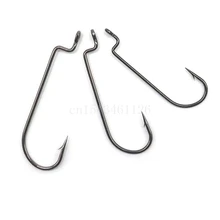 100 шт./лот Рыбалка Крючки червь крючок Крючки черный Никель Рыбалка Нержавеющая сталь Крючки Размеры 6#-5x0# рыба карп Рыбалка Крючки