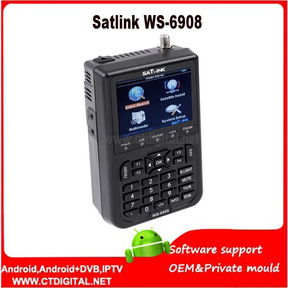 Satlink ws6908 [Подлинный] Satlink WS-6908 3," DVB-S FTA цифровой спутниковый измеритель спутниковый искатель ws 6908