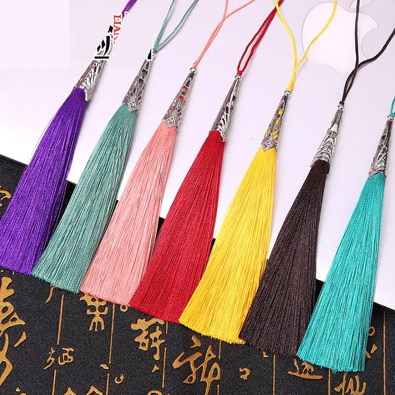 2PCS 9cm Hang rope Alloy cap Silk Tassel Apparel Sewing Fabric Tassel