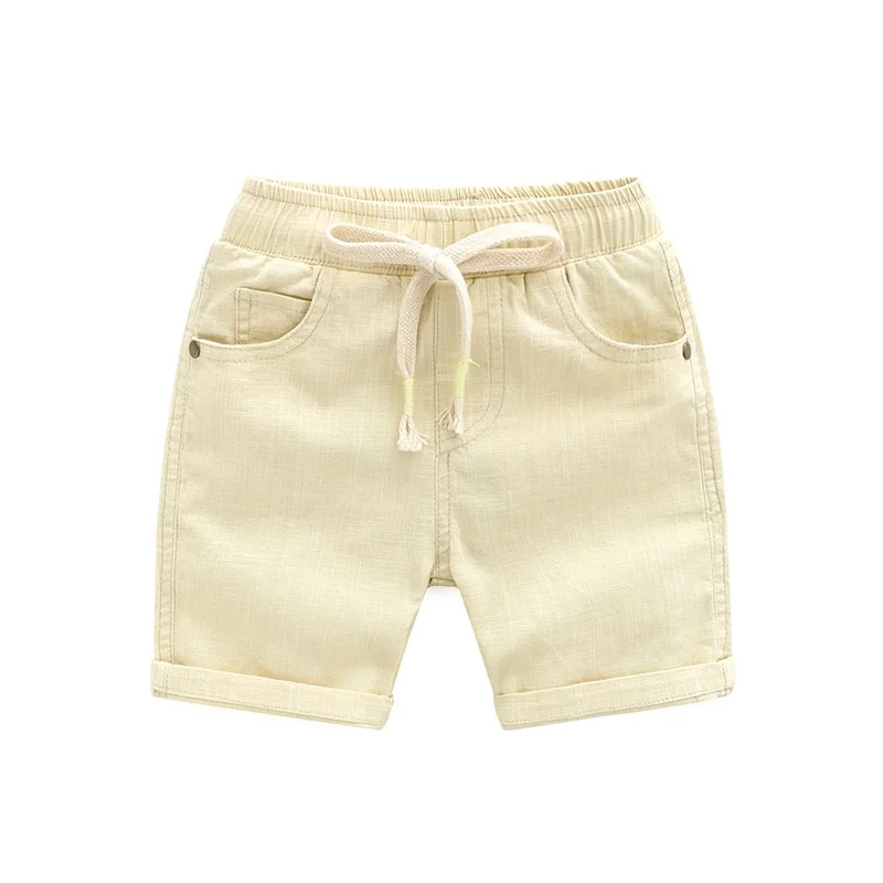 DE PEACH/Коллекция года, летние цветные хлопковые льняные шорты для маленьких мальчиков детские повседневные штаны для мальчиков, пляжные шорты для девочек, для детей ростом от 90 до 130 см