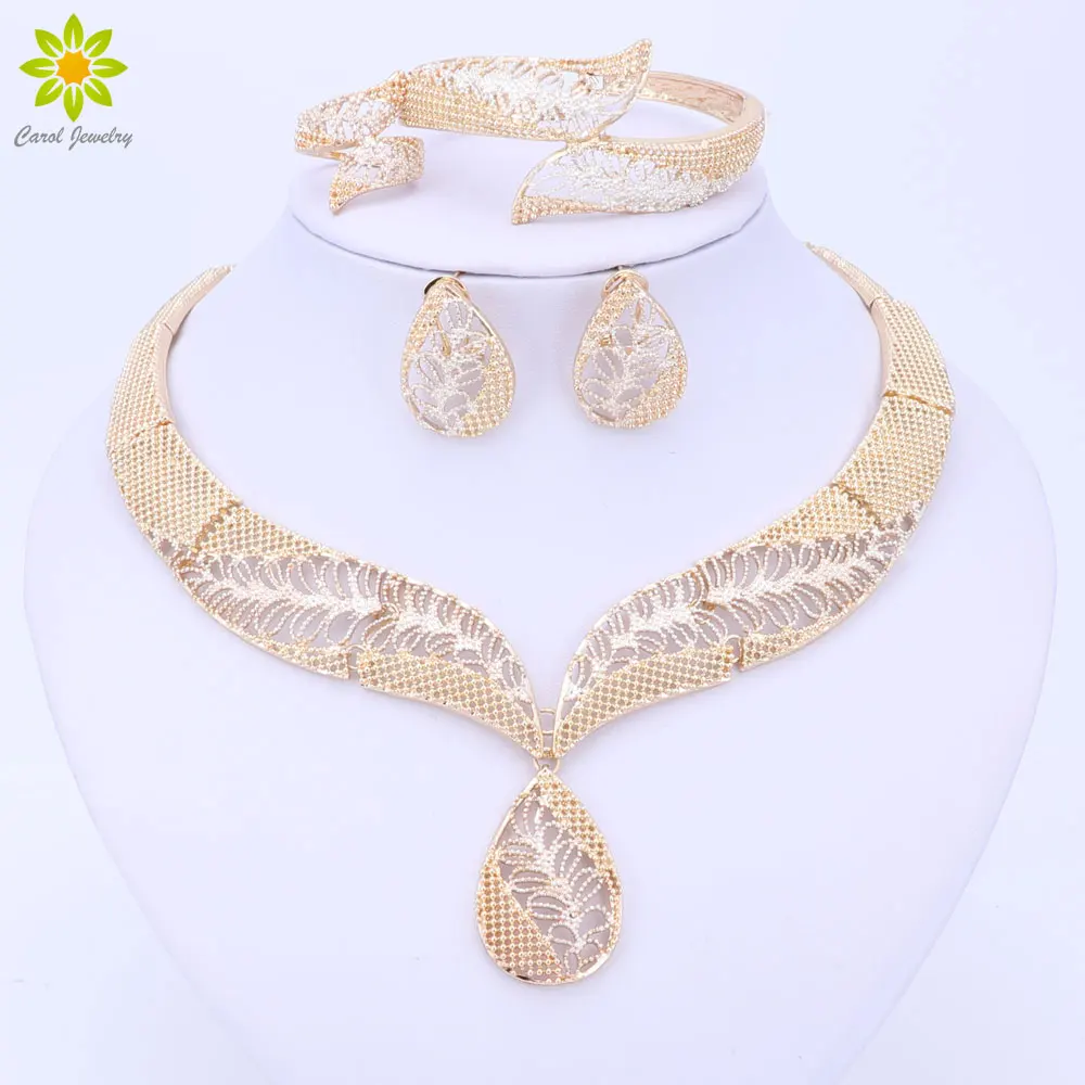 Africa Jewelry Sets Dubai Gold Color Necklace Jewelry Sets Fashion