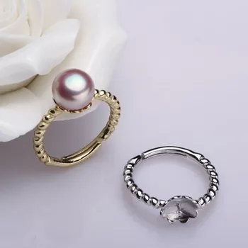 

2 color Pearl Ring Mountings Ring Findings Adjustable Ring Jewelry Parts Fittings Charm Accessories Silver Jewellery