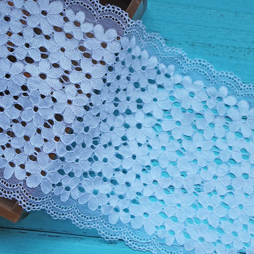 1 ярд 18 см ширина белые эластичные кружева Швейные гипюровые ленты кружевная отделка эластичная ткань свадебное платье аксессуары для одежды DIY ремесла