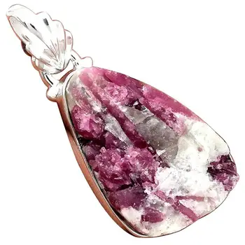 

Lovegem Genuine PINK TURMULINE QUARTZ Pendant 925 Sterling Silver,37mm, AP2012