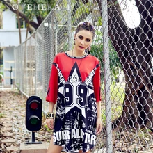 Летняя индивидуальная Новая женская футболка Европа тренд уличная одежда с Граффити футболка молодежный дизайн свободная длинная футболка Харадзюку