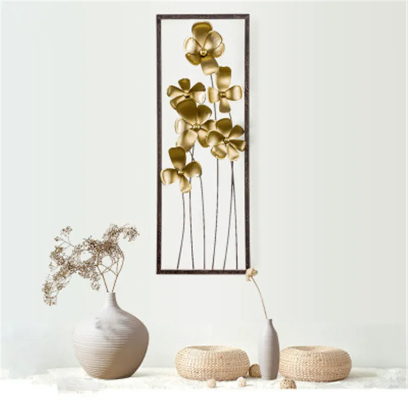 Metal Simulation Stereoscopic Lilac Iron Art Living Room Wall Art Decorations Nordic Bedroom Wall Hangings X2137 - Цвет: 29X80CM