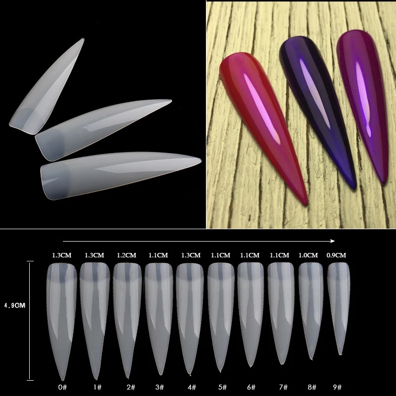 100 шт./компл. наклейки на ногти Советы длинные салонные шпильки для ногтей Пластиковые французский салон акриловая роспись ногтей советы для ногтей 3 варианта