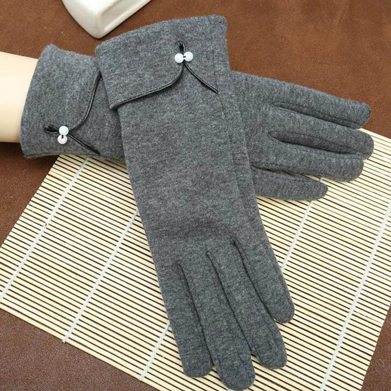 Осенне-зимние модные элегантные женские перчатки для верховой езды с сенсорным экраном, женские теплые кашемировые длинные перчатки, варежки Guantes L47 - Цвет: Gray