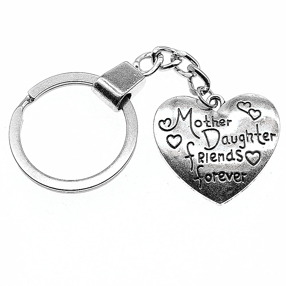 

28x30mm Mother Daughter Friends Forever Keychain Antique Silver Fashion Handmade Keychain Party Gift Jewelry Dropshipping