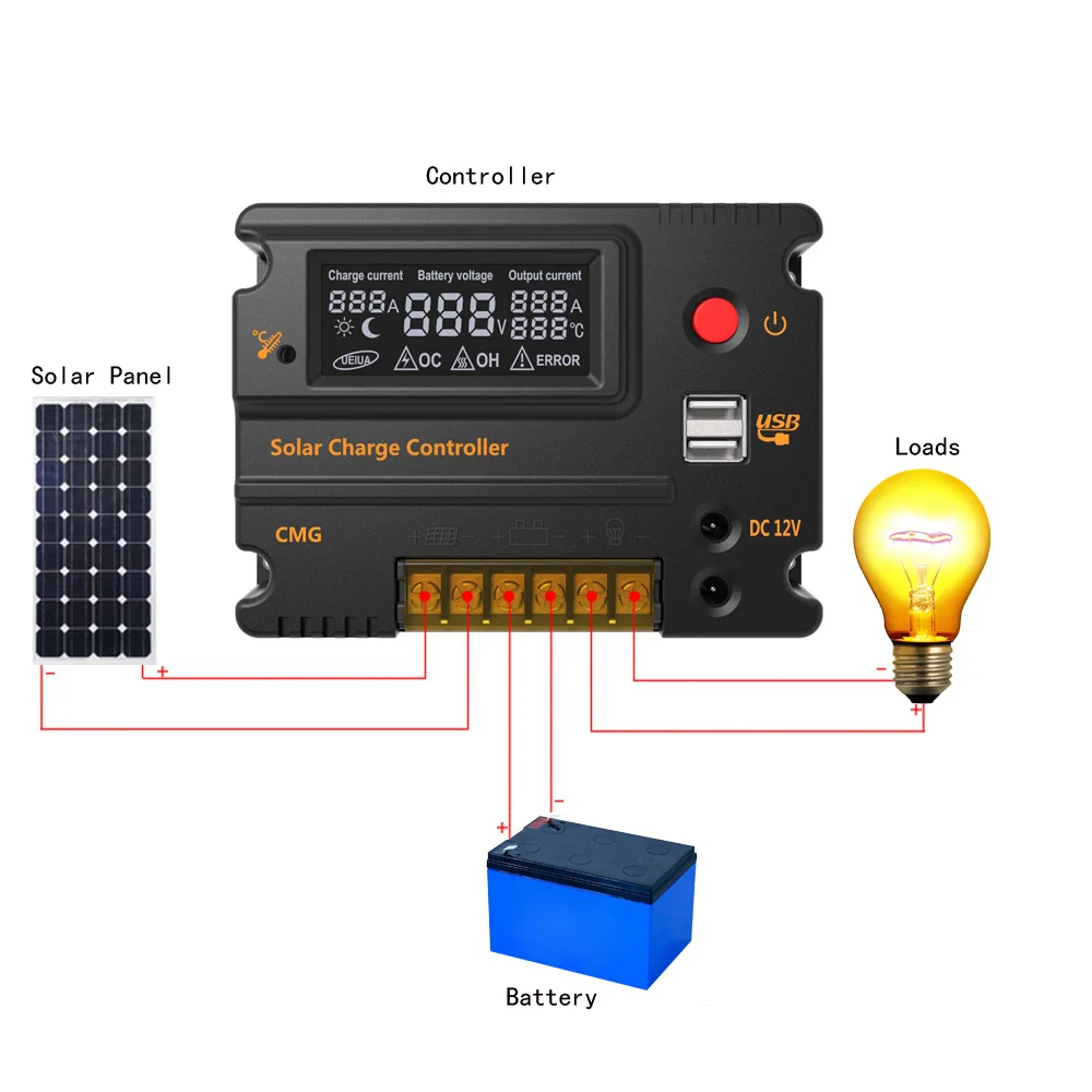 12 V/24 V 20A Regulador за максимальной точкой мощности, Солнечный контроллер заряда Панель Батарея Регулятор автоматического переключения защита от перегрузки Панели солнечные