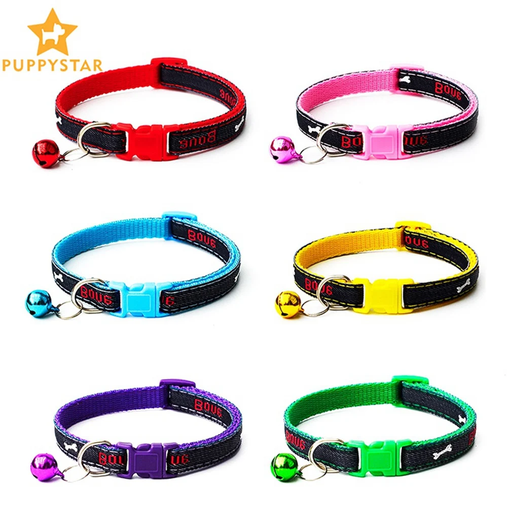 

Cat Collar Breakaway With Bell Pets Collar For Dogs Cats Puppies Adjustable Kitten Cat Collar Dog-Collar Cute Products SR0012