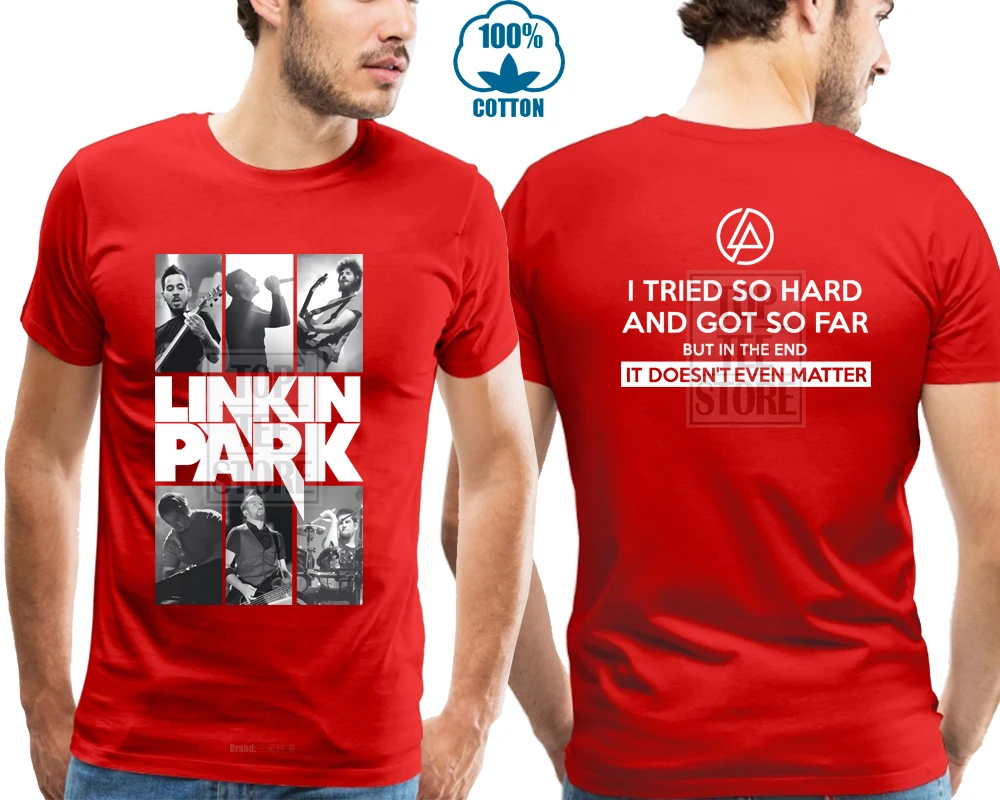 Новая футболка Linkin Park Tribute, Мужская черная футболка, размер S до 4Xl - Цвет: Красный