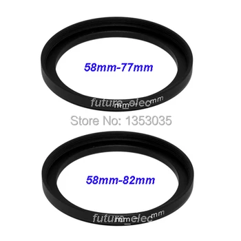 

2 x 58mm to 77mm 82mm 58mm-77mm-82mm 58 77 82 Metal Step-Up Step Up Ring Camera Lens Filter Stepping Adapter Hood Holder Cap C03