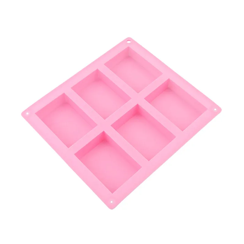 1 шт. 6 ручной работы прямоугольная силиконовая форма для мыла шоколадное печенье Форма для украшения торта помадка формы розовый цвет